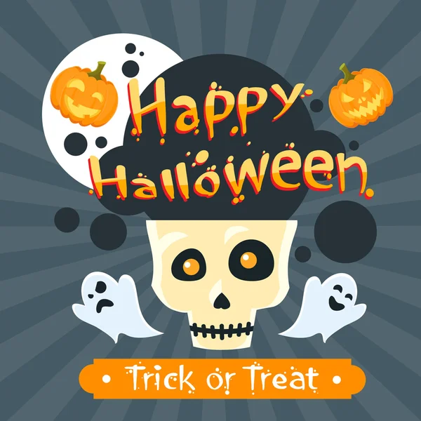 Feliz calavera de Halloween — Vector de stock