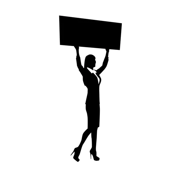 Silhouette de femme protestataire — Image vectorielle