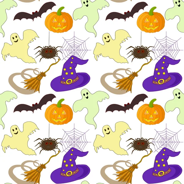 Halloween patrón inconsútil colorido — Vector de stock