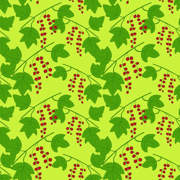 Feuilles sans couture avec motif de baies — Image vectorielle