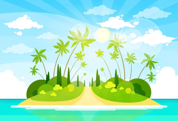 Palmen tropische Insel — Stockvektor