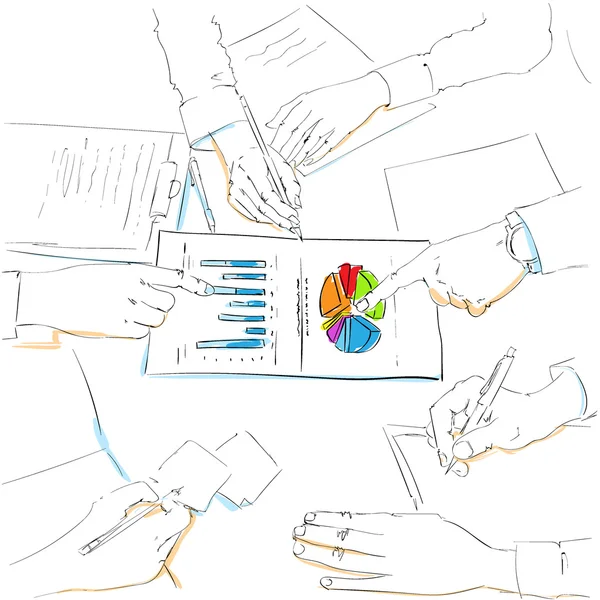 Diagramas financieros bosquejo — Vector de stock