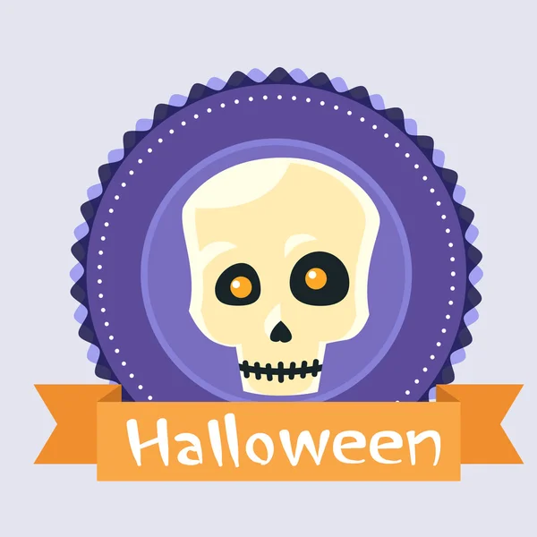 Caveira humana de Halloween — Vetor de Stock