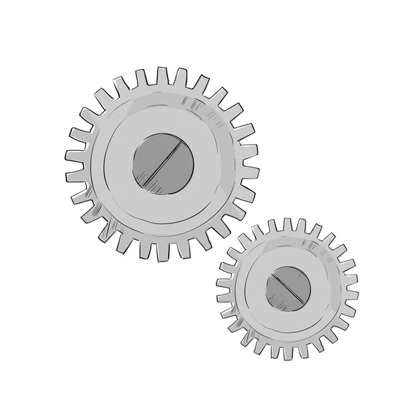 Détail mécanique de roue dentée — Image vectorielle