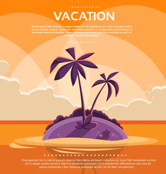 Palm bomen tropisch eiland — Stockvector
