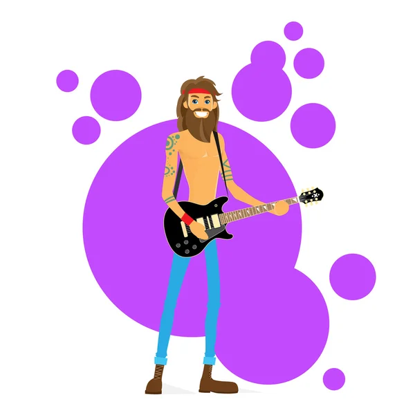 Homme jouant à la guitare — Image vectorielle