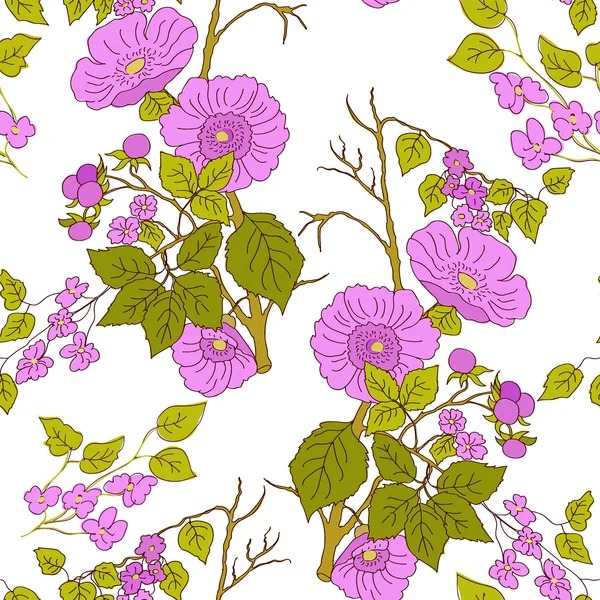 Patrón floral sin costuras — Vector de stock