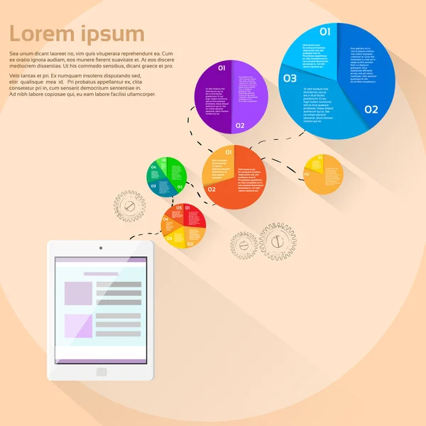 Tablet Computer Finance Diagramme à secteurs — Image vectorielle