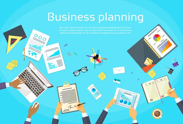 Business Planning Web Banner — Vettoriale Stock