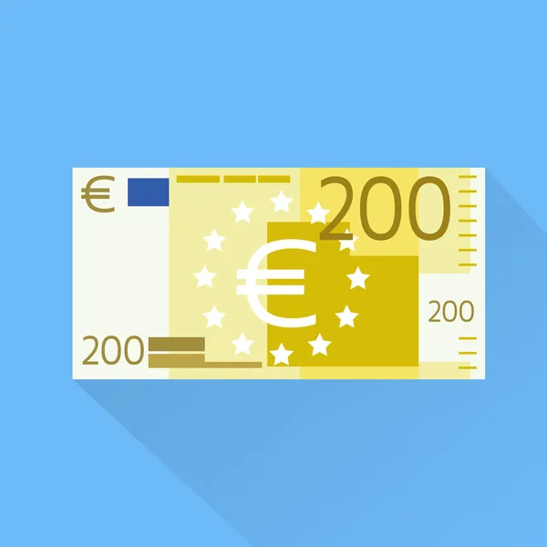 200 euro-bankjegy lapos Design — Stock Vector