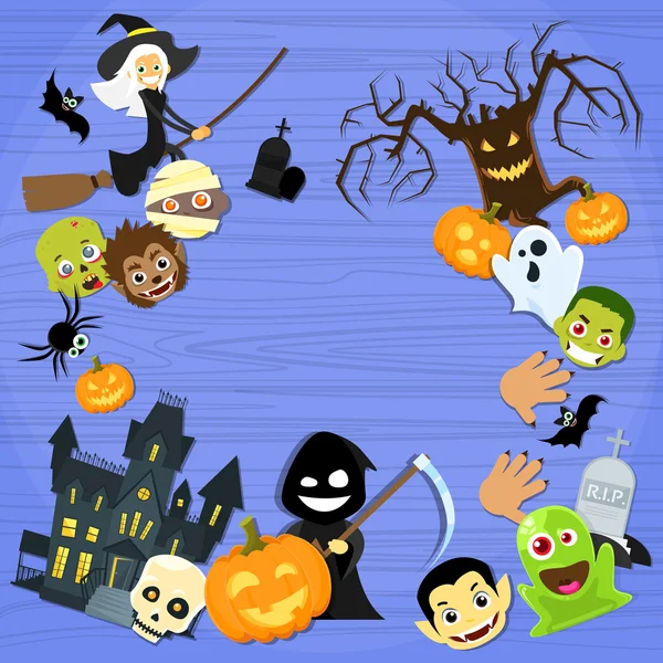 Conjunto de coleção de monstros de Halloween — Vetor de Stock