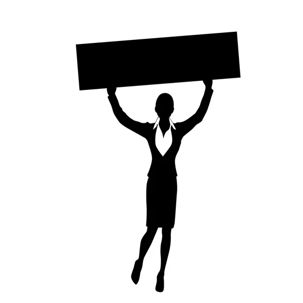 Protest Woman Silhouette — Stock Vector