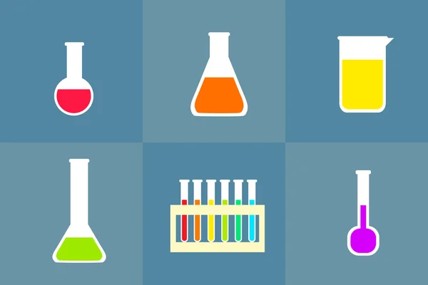 Chemie laboratorní baňky. — Stockový vektor