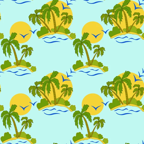 Palm Tree eilanden patroon — Stockvector