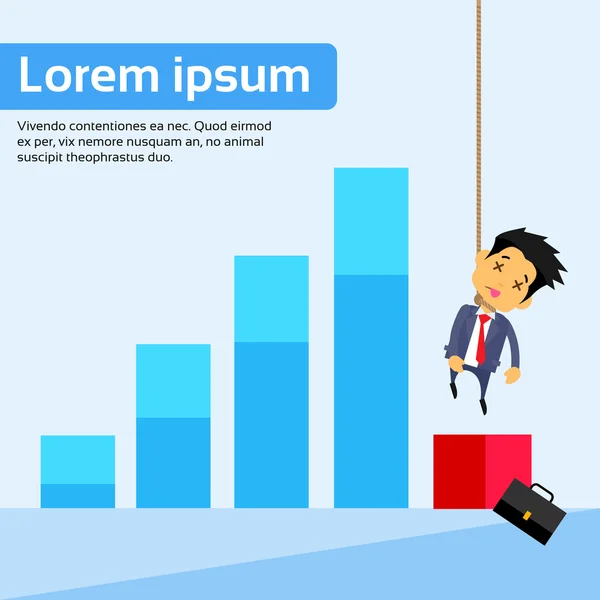 Empresário enforcou-se com corda —  Vetores de Stock
