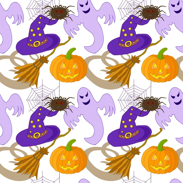 Halloween patrón inconsútil colorido — Vector de stock