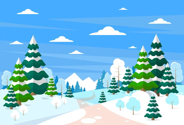 Paysage forestier et fond de Noël , — Image vectorielle