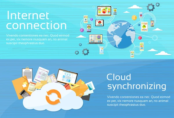 Internet verbinding Cloud synchroniseren — Stockvector