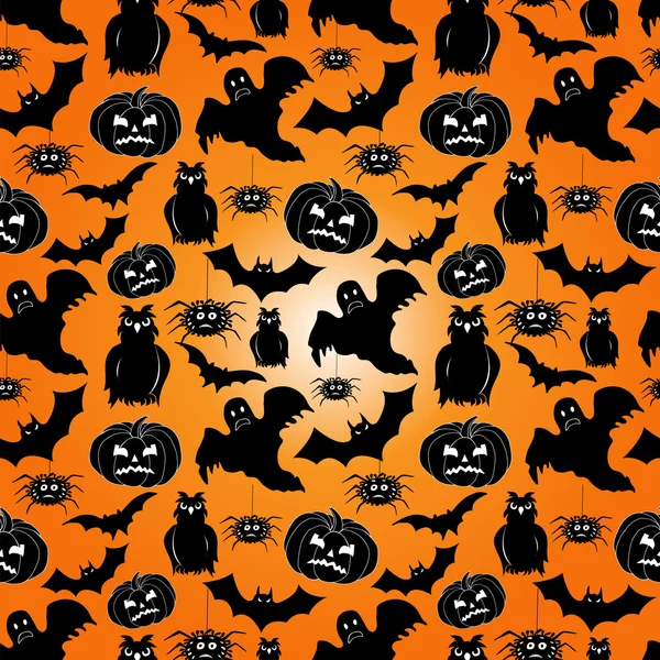 Halloween naadloos patroon met pompoenen — Stockvector