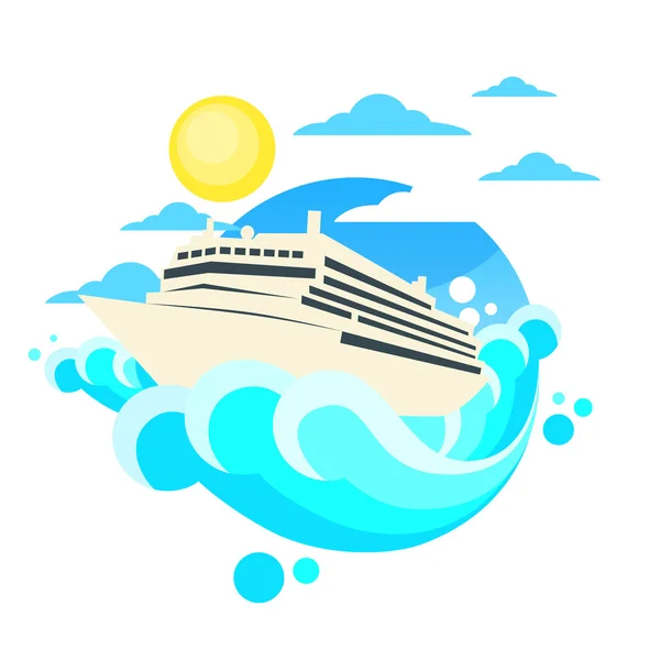 Crucero buque de línea — Vector de stock