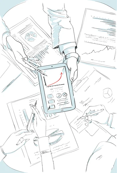 Diagramas financieros bosquejo — Vector de stock