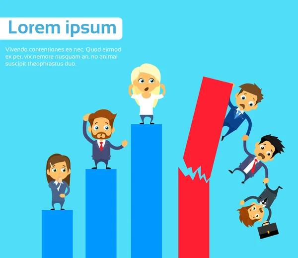 Imprenditori e caduta barra finanziaria — Vettoriale Stock