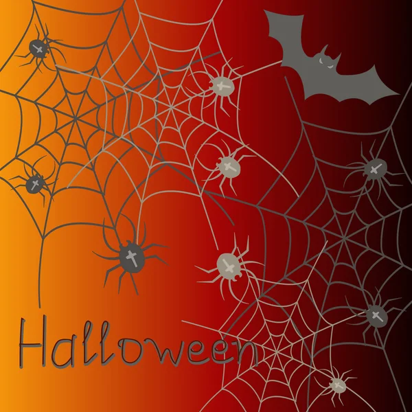 Spinnenbanner zu Halloween — Stockvektor