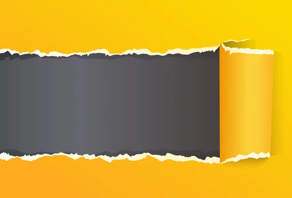 Κίτρινο χρώμα σχισμένο τυλιγμένο χαρτί — Διανυσματικό Αρχείο