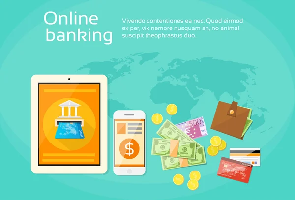 Online Bankacılık Internet elektronik ödeme — Stok Vektör