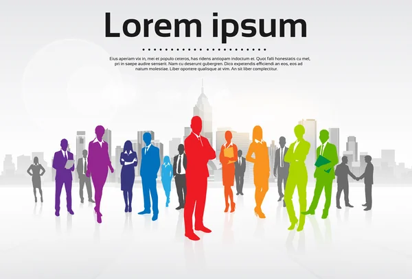 Business People Group Colorful Silhouettes