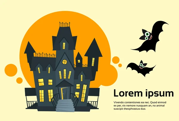 Fête d'Halloween maison fantôme — Image vectorielle