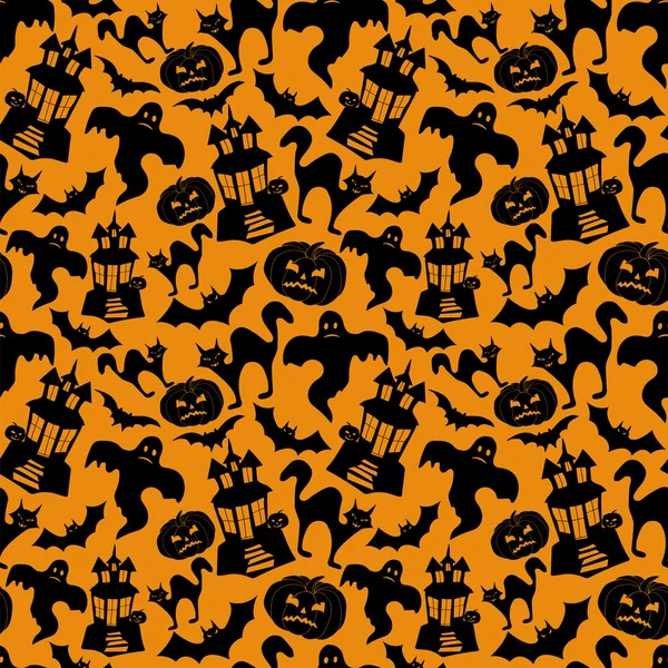 Halloween seamless pattern with pumpkins — Stock Illustration Halloween seamless pattern with pumpkins Vector Graphics