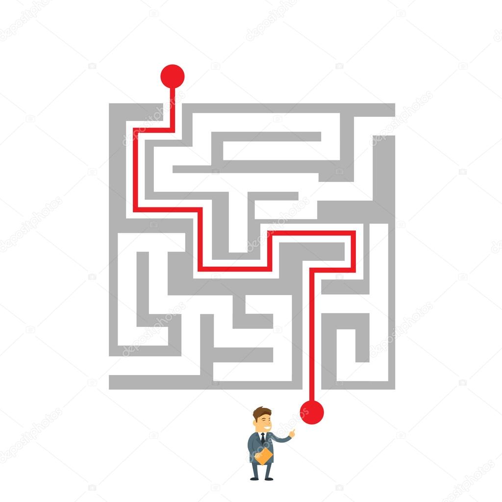 Flat  Businessman Labyrinth