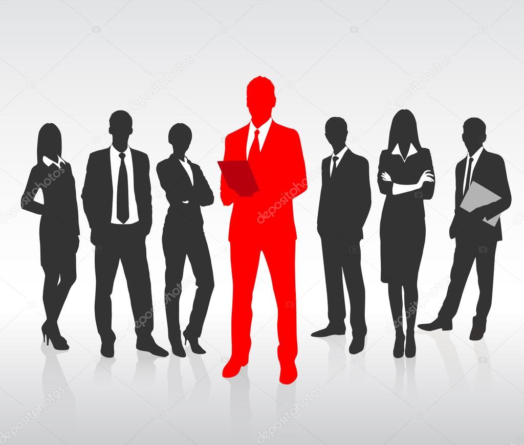 Red Businessman Silhouette