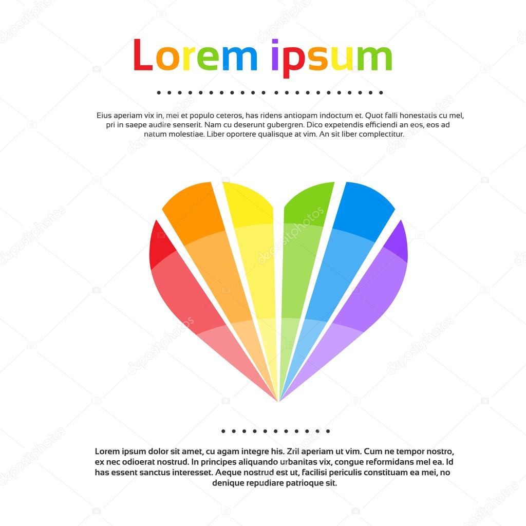 Rainbow Heart Logo Colorful Icon Vector Illustration