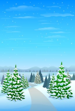 Orman manzara ve Noel arka plan,