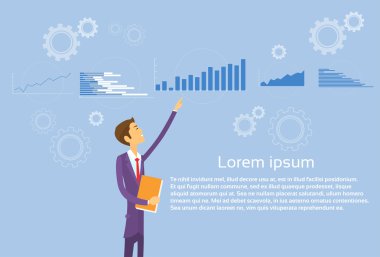 İşadamı gösteren Finans grafik