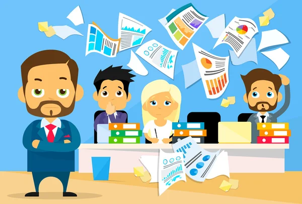 Empresarios en Desk Office — Vector de stock