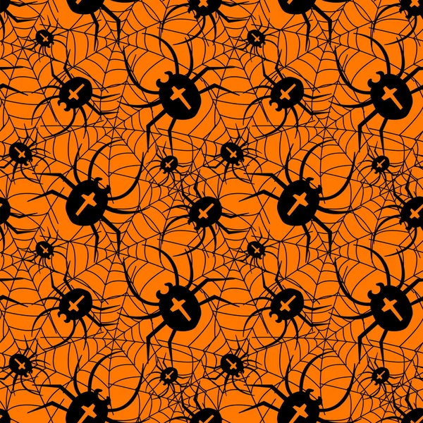 Halloween pavouci na webu — Stockový vektor