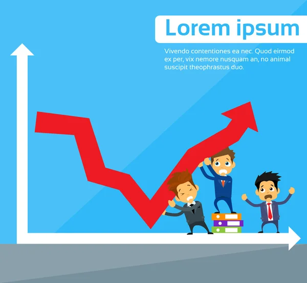 Empresarios y caída de la barra financiera — Vector de stock