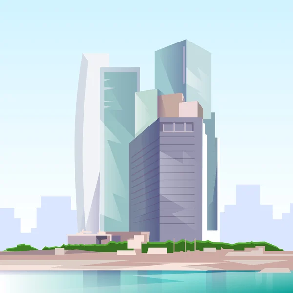 Ουρανοξύστης θέα στην πόλη — Διανυσματικό Αρχείο