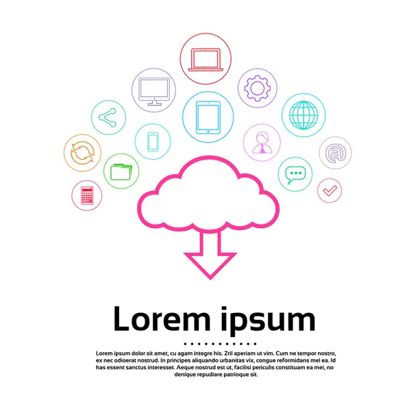 Conjunto de logotipo de descarga de Internet Cloud — Archivo Imágenes Vectoriales