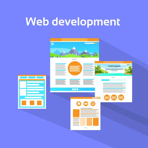 Web ανάπτυξη της ιστοσελίδας — Διανυσματικό Αρχείο