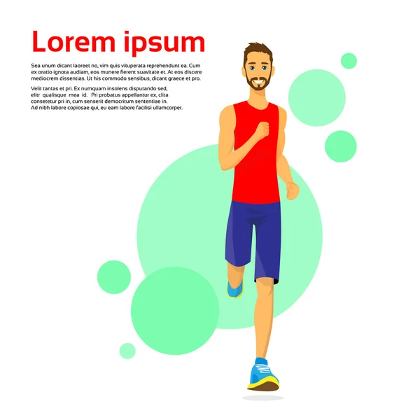 Sport Man kör Fitness — Stock vektor