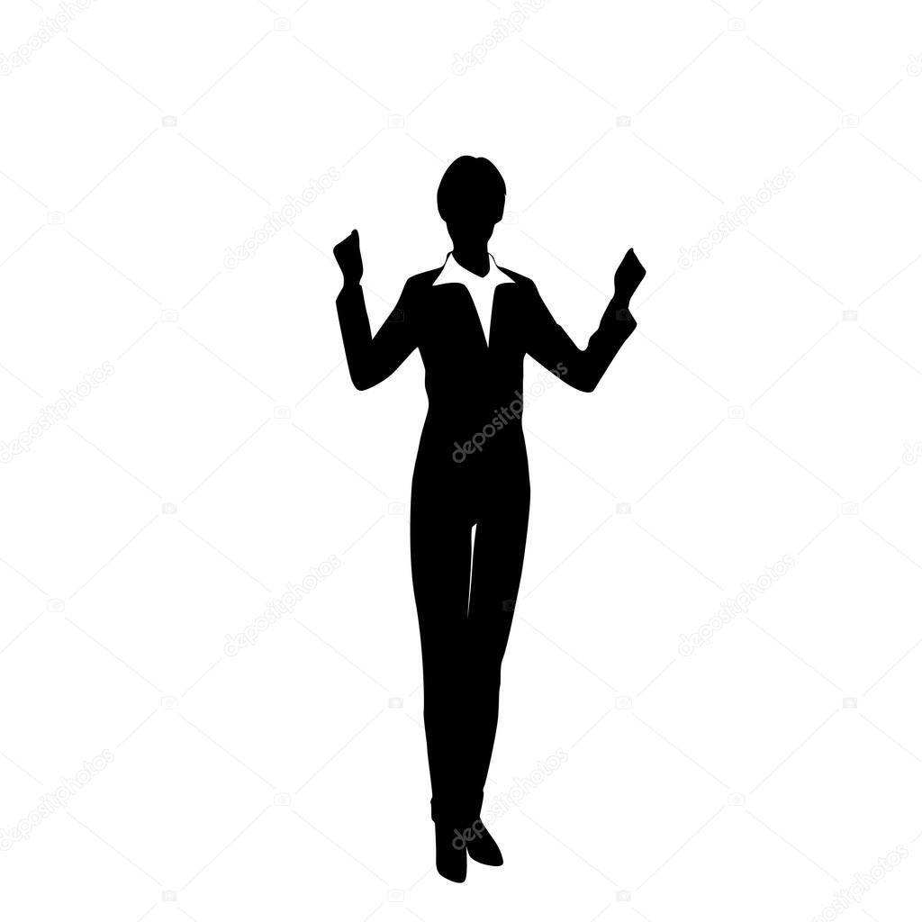 BusinessWoman Silhouette Excited