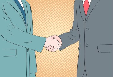 Retro BusinesPeople Handshaking
