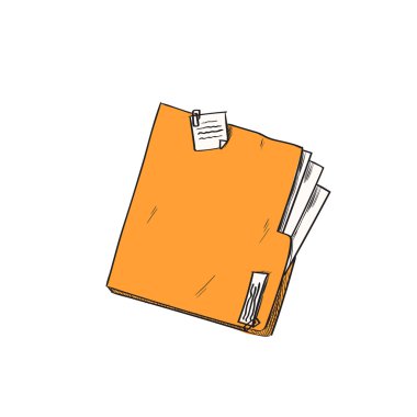 Folder Orange Paper with Documents