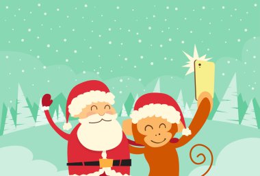 Noel Baba Noel maymun ile