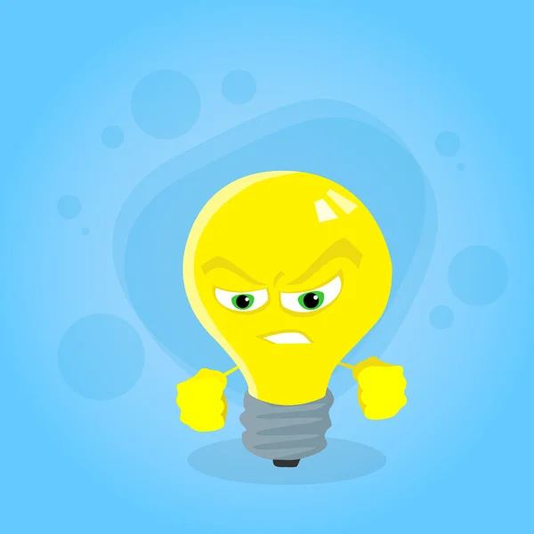 怒っている黄色い電球 — ストックベクタ