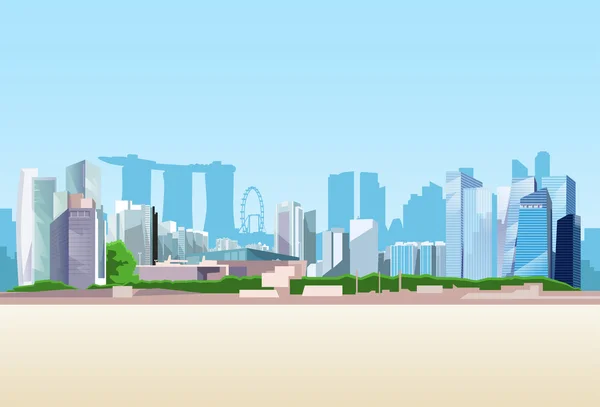 Singapur şehir arka plan — Stok Vektör